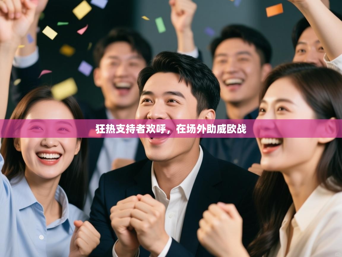 狂热支持者欢呼，在场外助威欧战  第2张